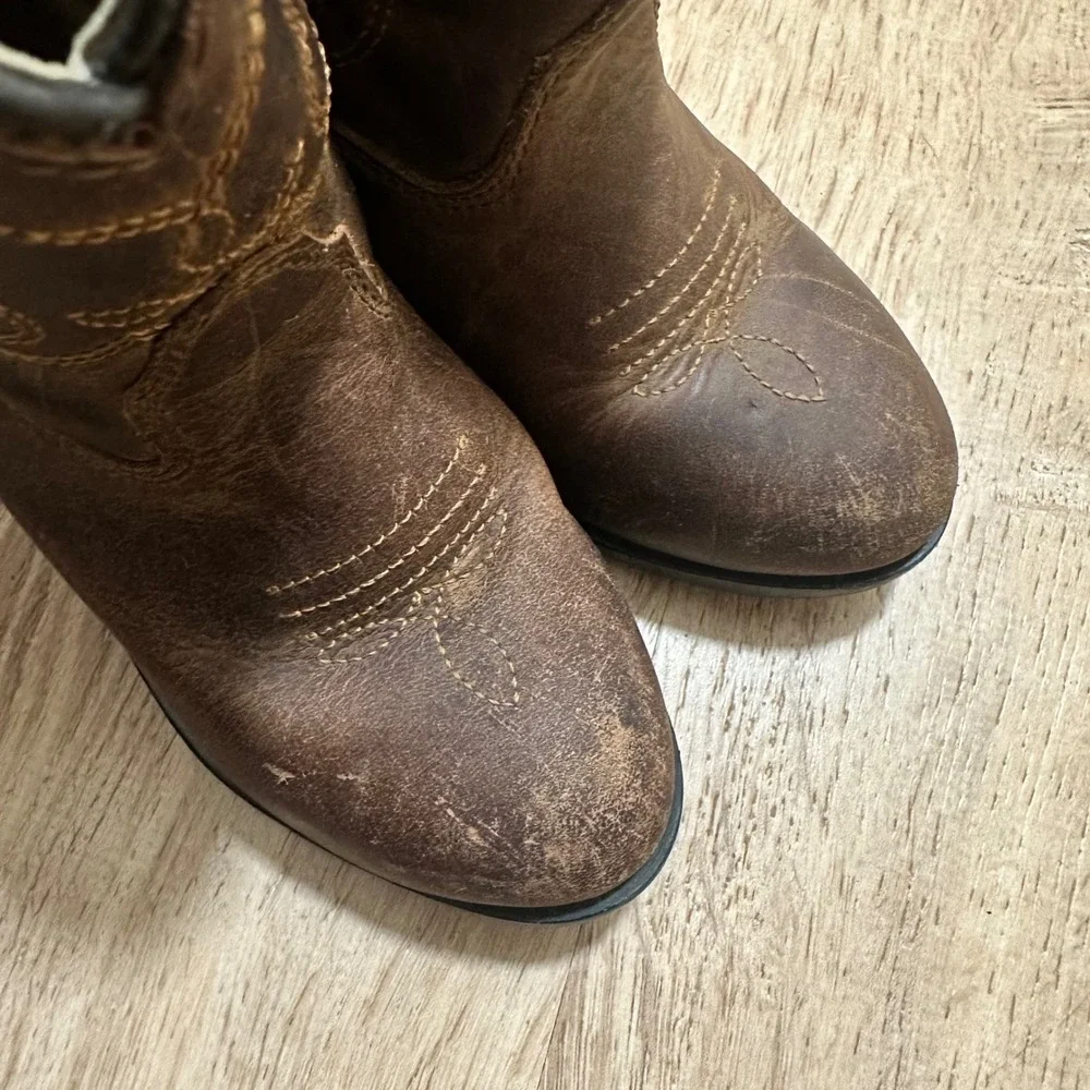 Smoky Mountain Boots | Kid's Brown Leather Western Country Cowboy Boots, Size 7